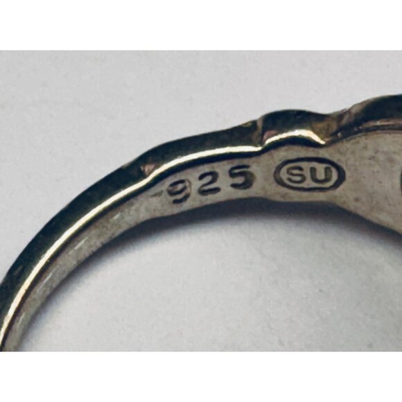 Estate Sterling Silver 925 Claddagh Ring Heart & Crown Design, Size 7, 2.5g - Picture 7 of 9